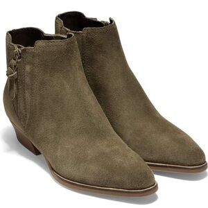 Cole Haan Women's Hadlyn Bootie Ankle Boot, Berkshire Suede, Moss Green